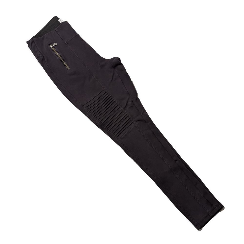 Parasuco Women's Size M/M Purple High Rise Pants Zipper & Ribbing accents